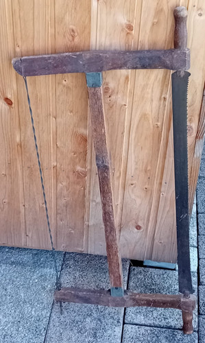 Alte spannsäge säge - alte, holz